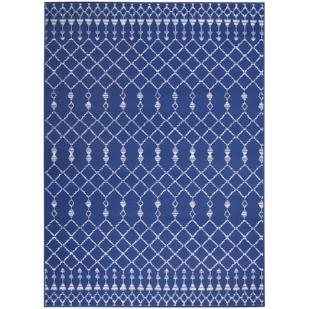Palacedesigns 4 x 6 ft. Navy Blue & Ivory Berber Pattern Area Rug PA3670104